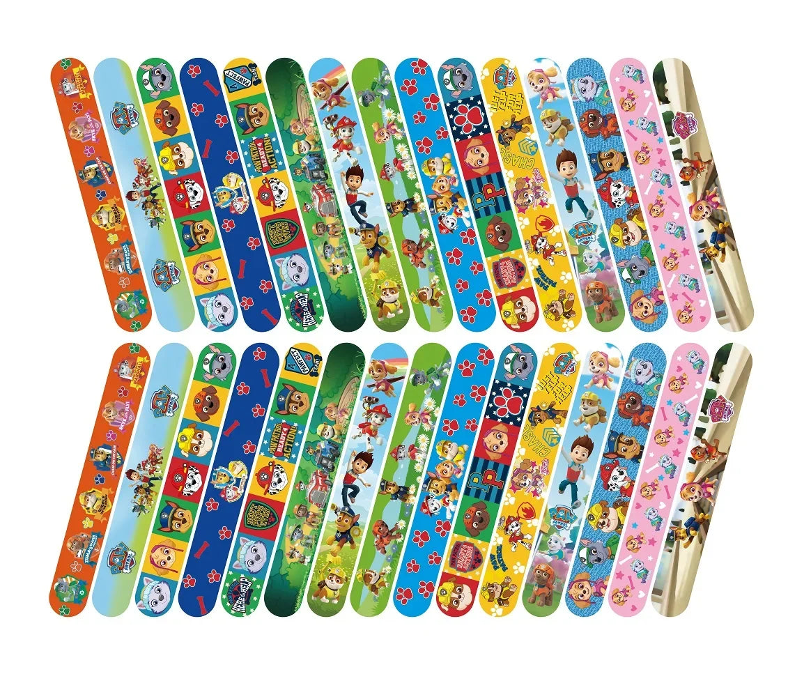 15pcs Paw Patrol Slap Bracelets Party Favors Birthday Party Gifts Baby Shower Decorations Snap Band for Kids Girls Boys