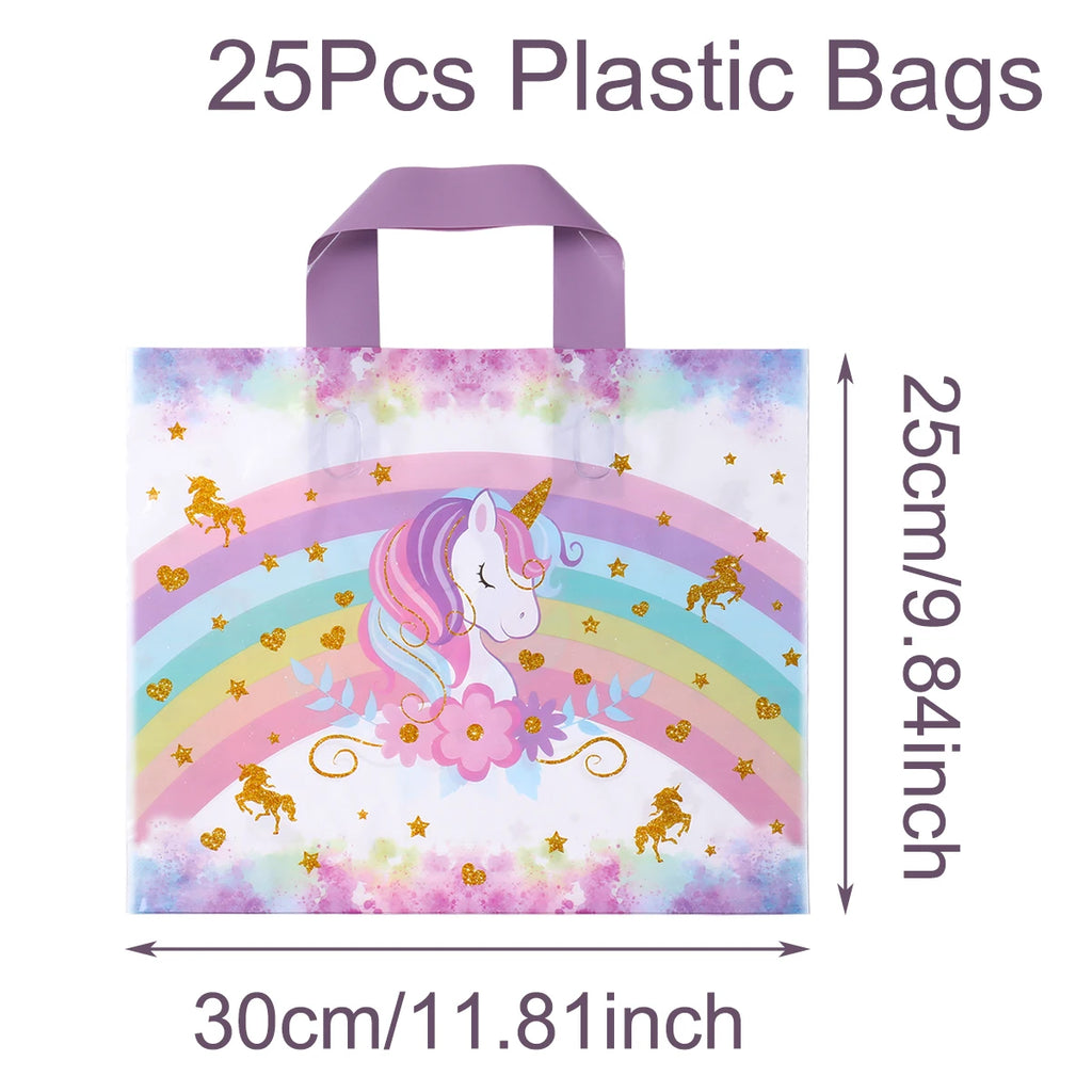 Rainbow Unicorn Disposable Tableware Happy 1st Birthday Party Decorations Kids Favors Gifts Unicorn Baby Shower Girls Supplies