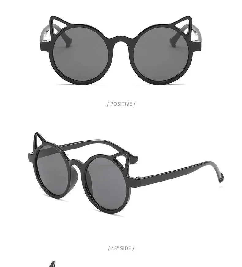 Girls Boys Cute Animal Cartoon Ears Sunglasses Outdoor Sun Protection Children Lovely Vintage Sunglasses Protection Classic Kids