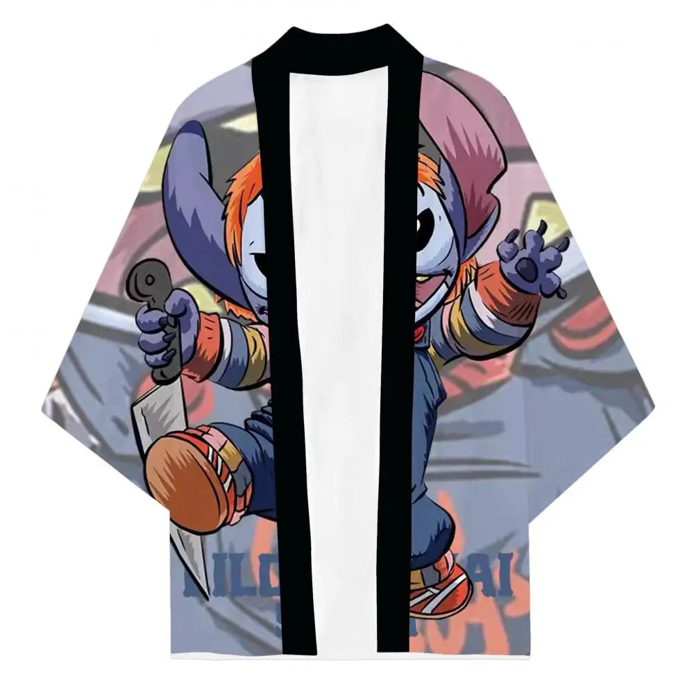 Movie Lilo and Stitch Costume Kimono Cardigan Animation Cartoon Cosplay Cloak Adult Cape 3D Digital Print Halloween Gift Clothes