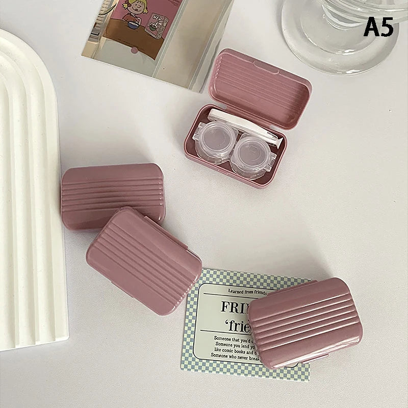1pcs Cute Mini Contact Lenses Case Kit For Girls Travel Portable Contact Lens Box Contact Lens Storage Container