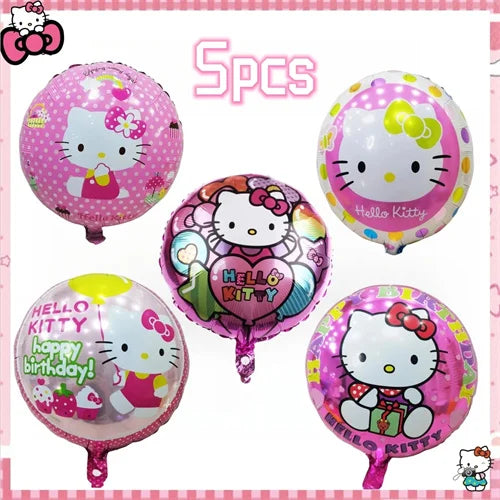 Hello Kitty Birthday Party Decorations Kawaii Cat Tableware Plate Tablecloth Baby Shower DIY stickers Girls Gifts Party Supplies