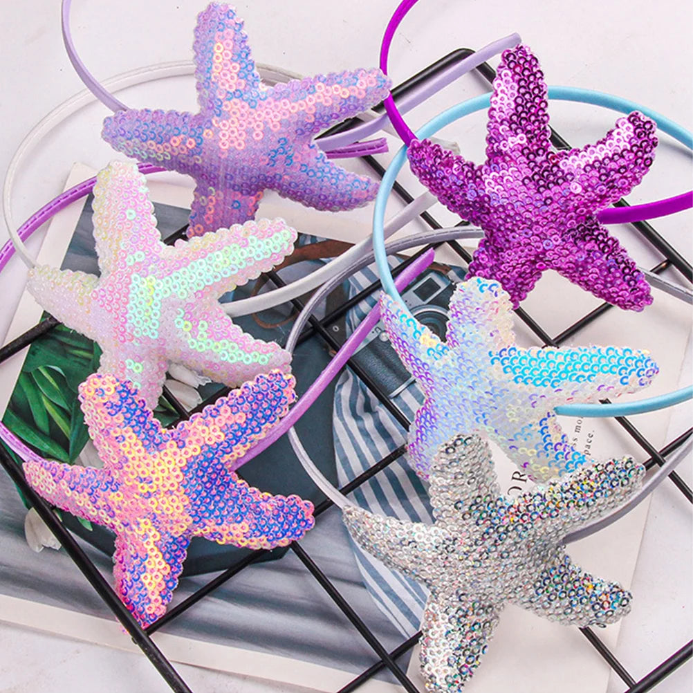 8 Pcs Headband Kids Toddler Girl Hair Hoop Marine Animal Headdress Charming Little Mermaid Party Daily Stage Performance