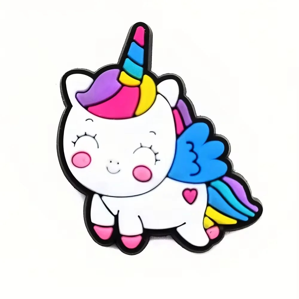 Lot of Unicorn Shoe Decorations Charms for Clogs Bubble Slides Sandals PVC Shoe Accessories for Christmas Birthday Gift