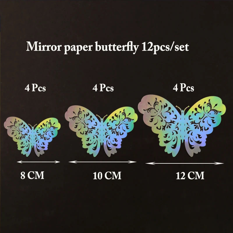 Iridescent Paper Leaf Snowflakes Garland Mermaid Birthday Tea Party Hanging Leaves Star Streamer Xmas New Year Banner Decoration