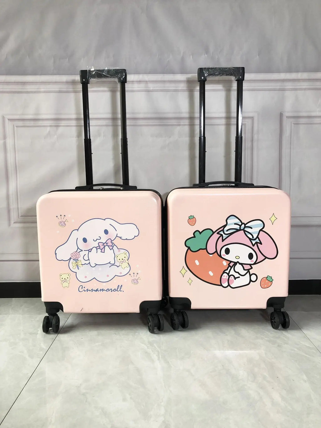Sanrios New Child Trolley Case Cute Cartoon Kuromi Anime Hello Kittys Universal Wheel Suitcase Boy Girl Password Lock Suitcase