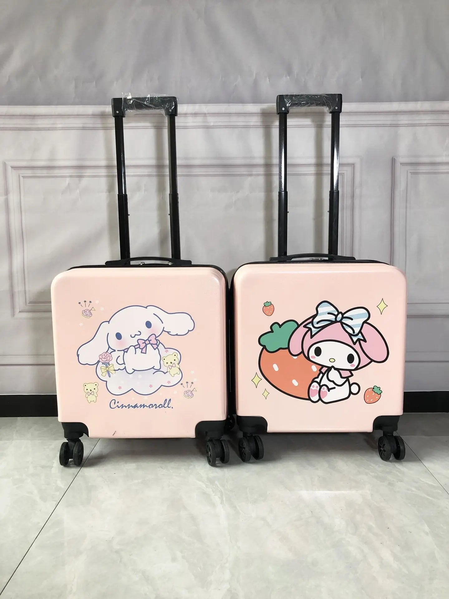 Sanrios New Child Trolley Case Cute Cartoon Kuromi Anime Hello Kittys Universal Wheel Suitcase Boy Girl Password Lock Suitcase