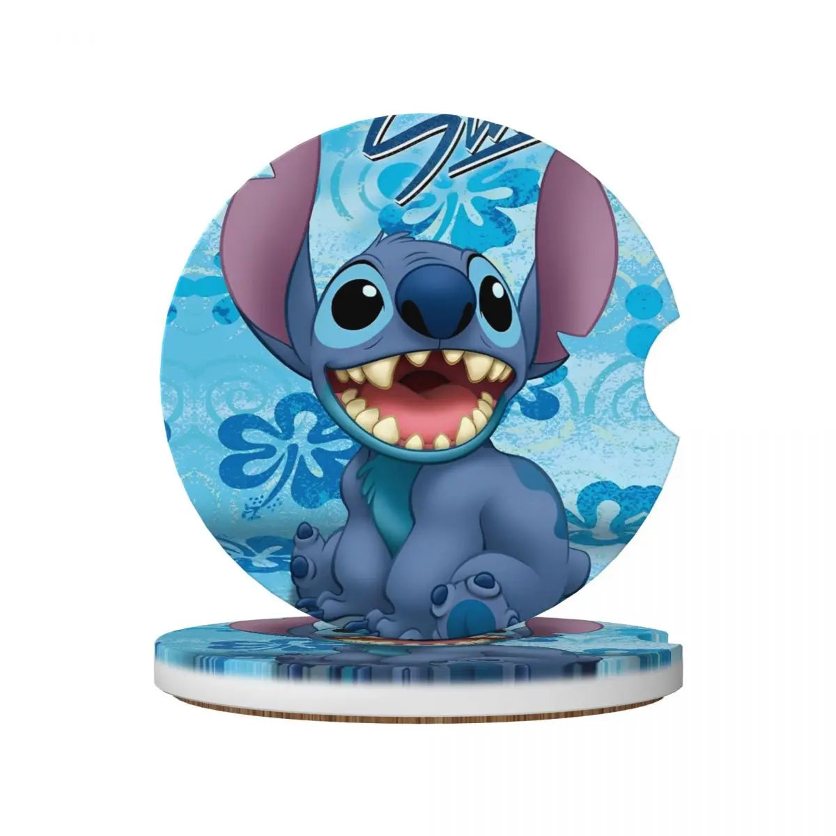 Kawaii Stitch Cartoon Car Cup Coaster 2PCS Universal Cup Holders Embedded in Ornaments Coaster Car Interior Accessories