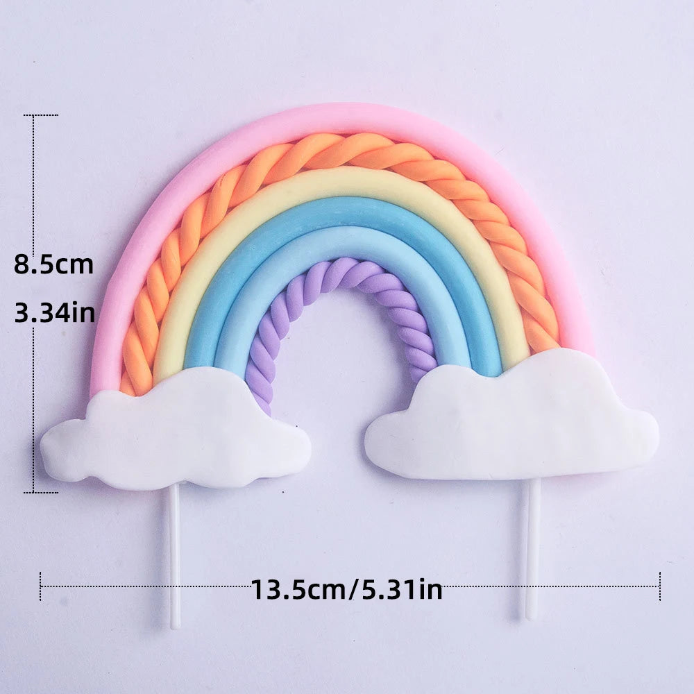 Unicorn Theme Cake Topper Happy Birthday Rainbow Stars Girl Birthday Baby Shower Party  Cake Decoration for Girl's 16th Birthday