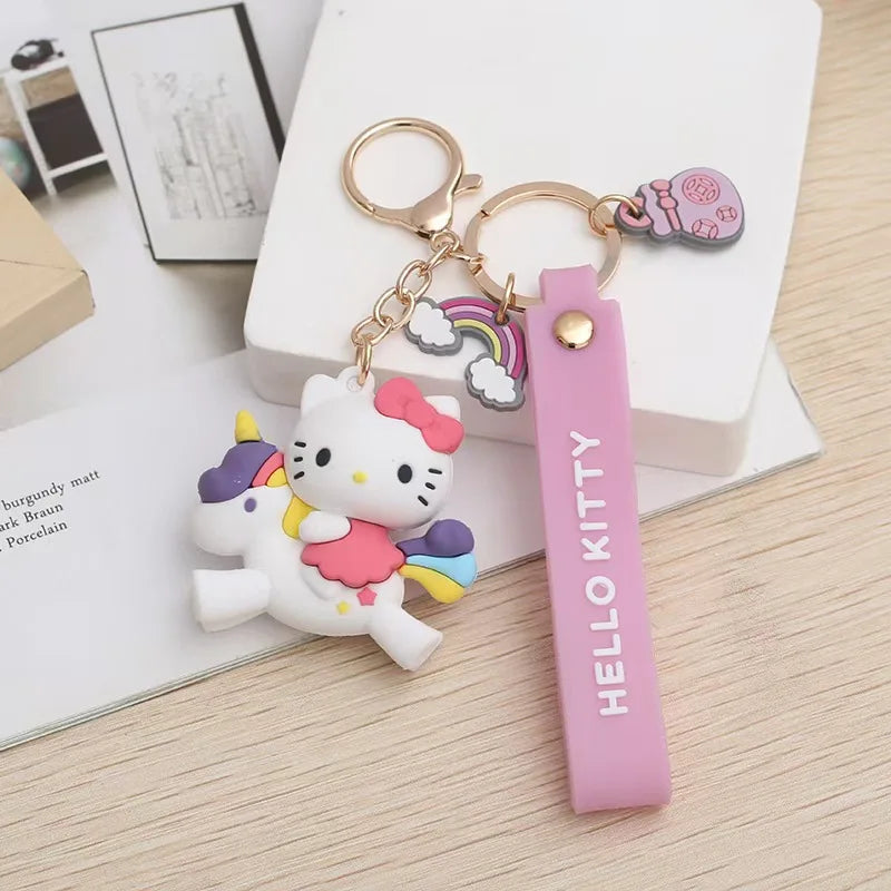 Sanrio Unicorn Series Keychain Cinnamoroll Pendant Little Twin Stars Accessories Hello Kitty My Melody Bag Charms Birthday Gift