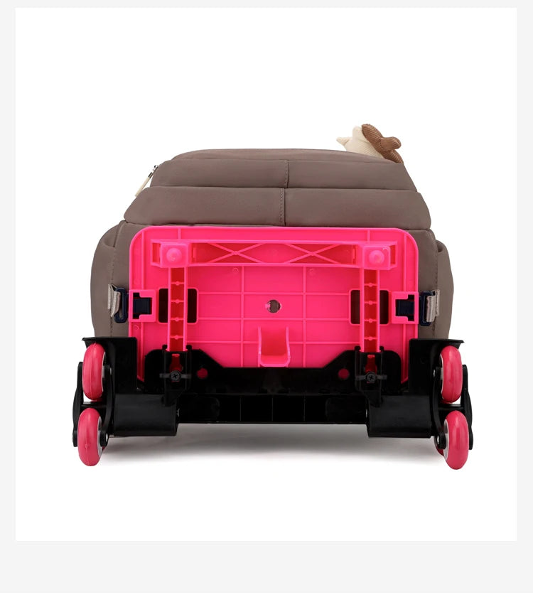 School Backpack with wheels Rolling Backpack for Girls Kids Student Wheeled Backpack Trolley School Bag Travel Trolley Luggage