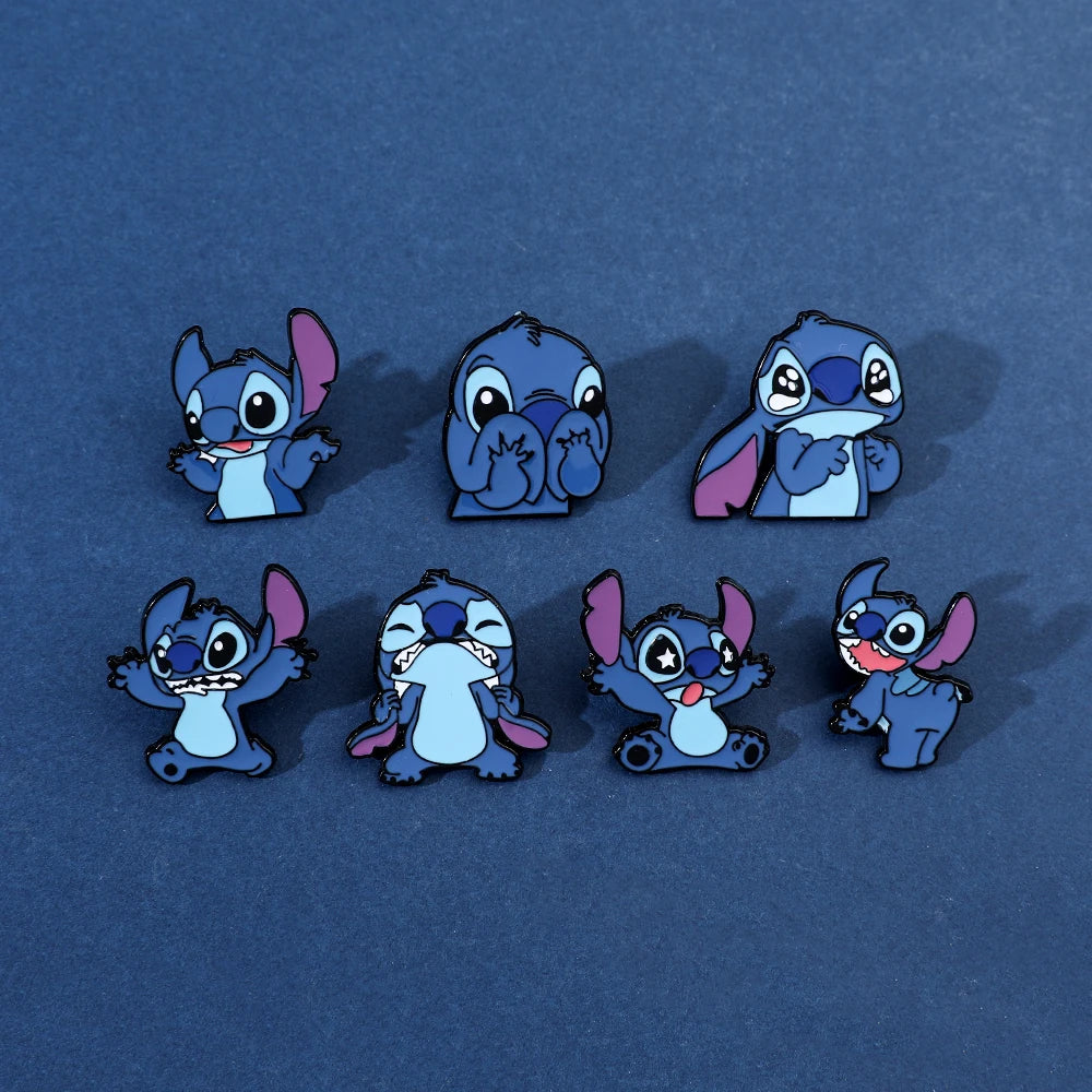 7 Pcs Creative Lilo&Stitch Brooch Personalized Stitch Enamel Pin Backpack Clothing Jewelry Metal Badge Accessories Gift