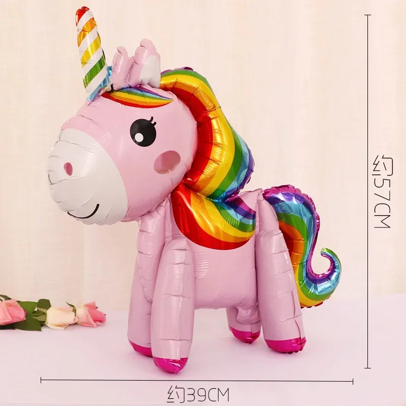 Unicorn Theme Birthday Balloons Party Decoration Rainbow Foil Number Balloon Birthday Party Decor Kids Gift Baby Shower Globos