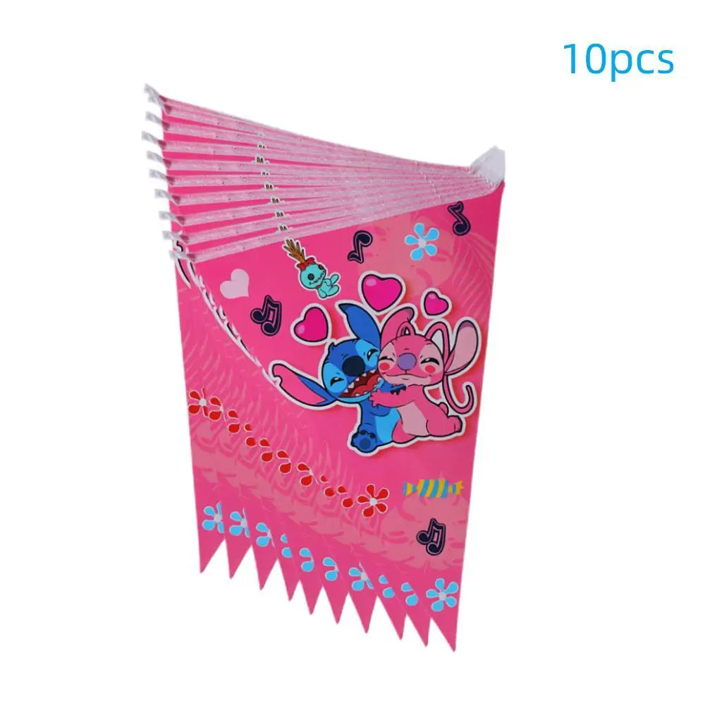 New Lilo&Stitch Birthday Party Supplies Baby Shower Girl's Favorite Digital Cartoon Balloon Set Backdrop Holiday DIY Decoration