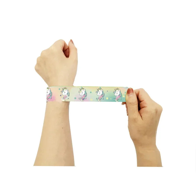 10pcs Rainbow Unicorn Parti Slap Bracelets Gift Rainbow Unicorn Bracelets Girls Happy Rainbow Unicorn Theme Birthday Party Decor