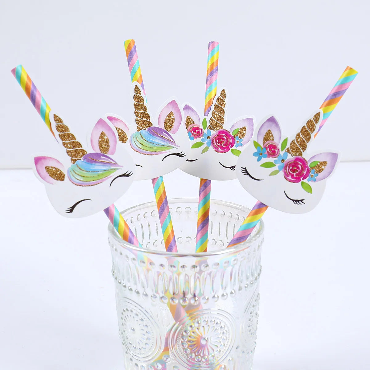 20pcs Unicorn Party Disposable Straws Unicorn Birthday Party Decorations Kids Girl Baby Shower Wedding Pool Party Supplies