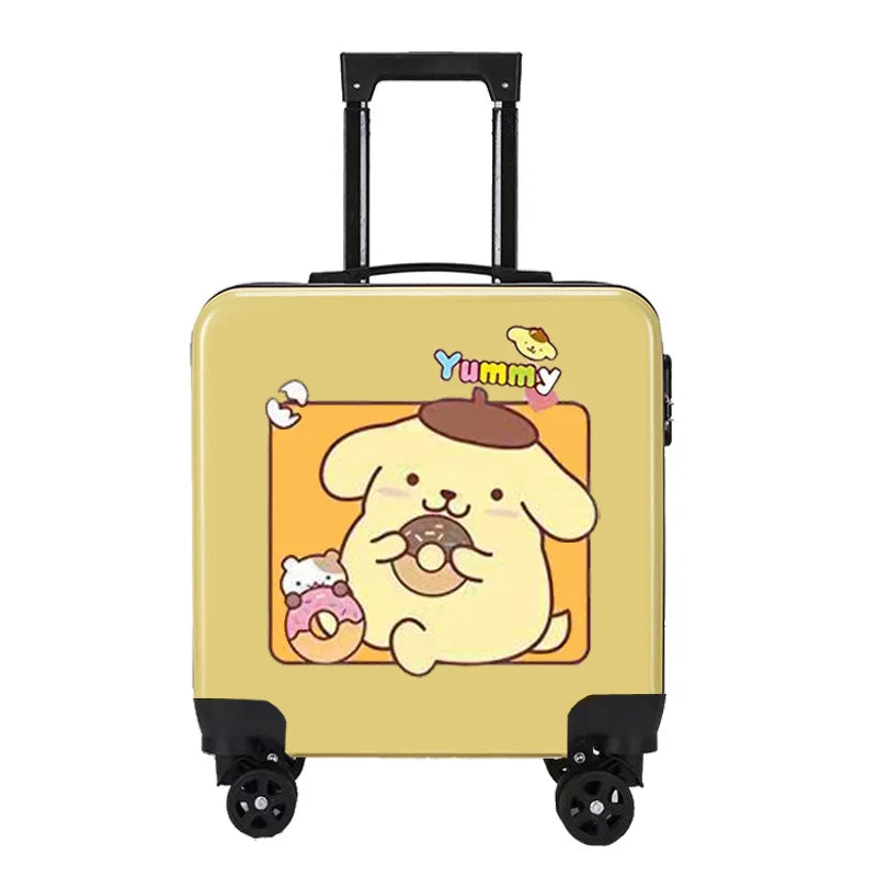 Sanrios New Child Trolley Case Cute Cartoon Kuromi Anime Hello Kittys Universal Wheel Suitcase Boy Girl Password Lock Suitcase