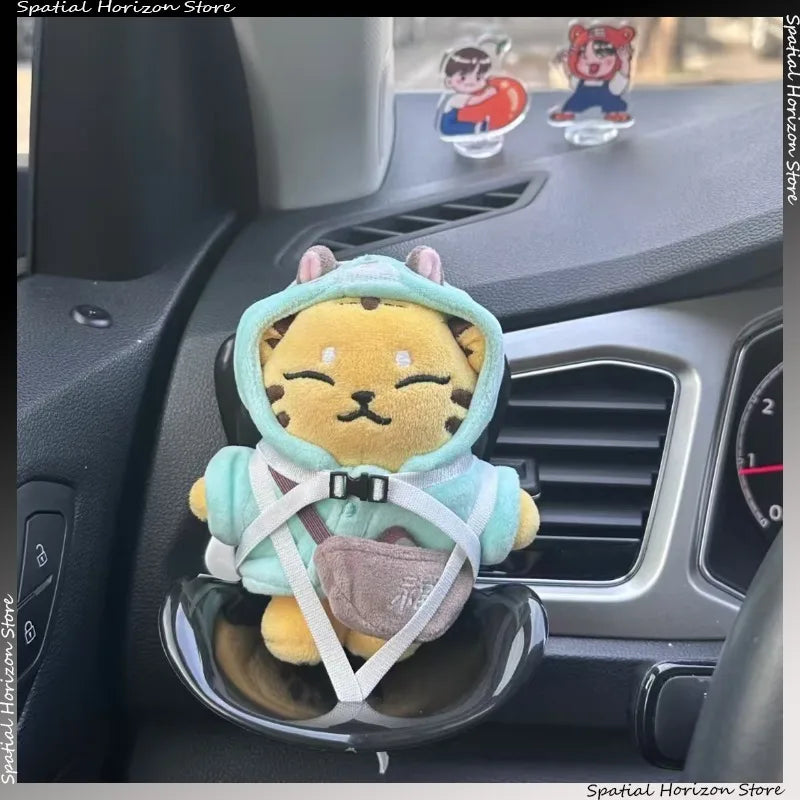Mini Plush Doll Safety Seat Kawaii Labubu Idol Doll Seat Car Ornament Car Air Aromatreatment Decoration Accessories