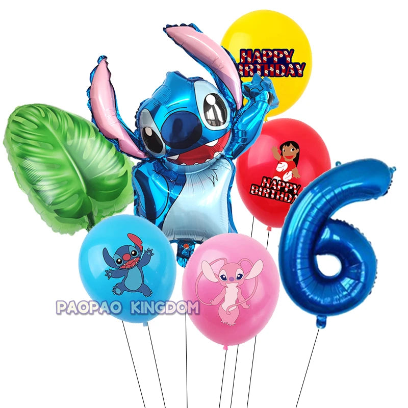 Lilo Stitch 32inch Number Foil Balloons Stitch Birthday Party Supplies Children Balloons Baby Shower Decoration Supplies