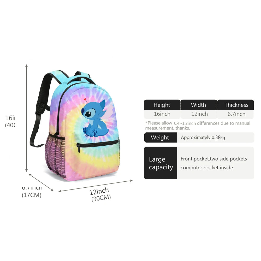 MINISO Lilo & Stitch Angel Cosplay Costume Backpack Computer School Bag Xmas Gift