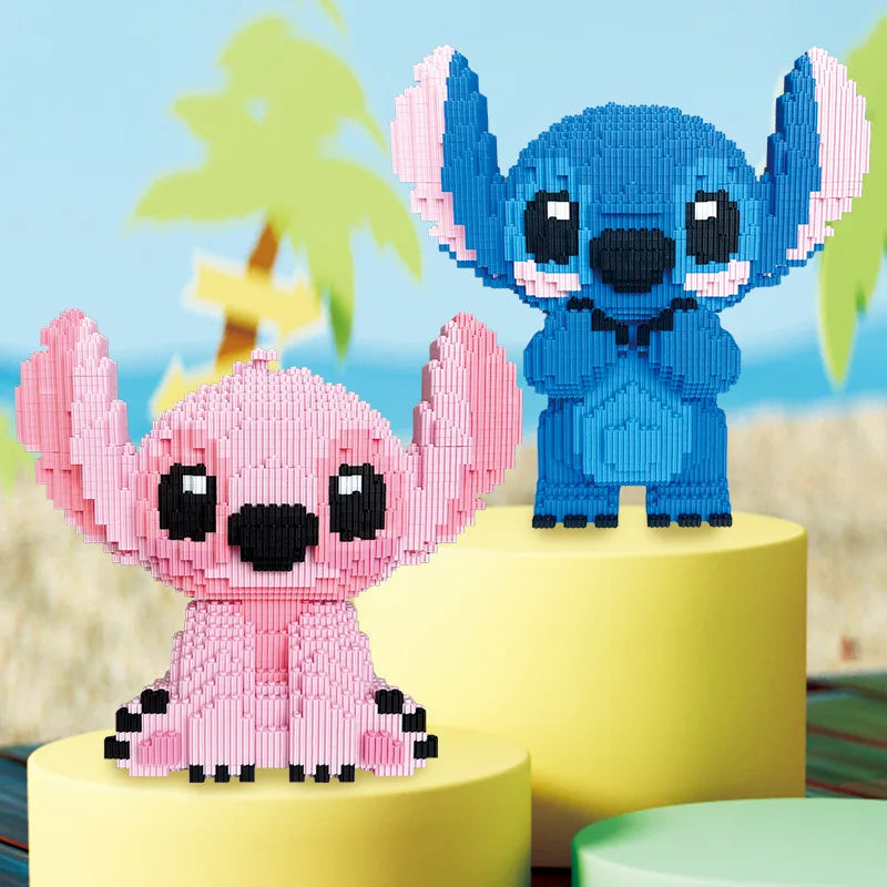 Cute Stitch Building Block Toys Small Particle Bricks DIY 3D Model Assembly Children's Building Block  Toys Birthday Gift