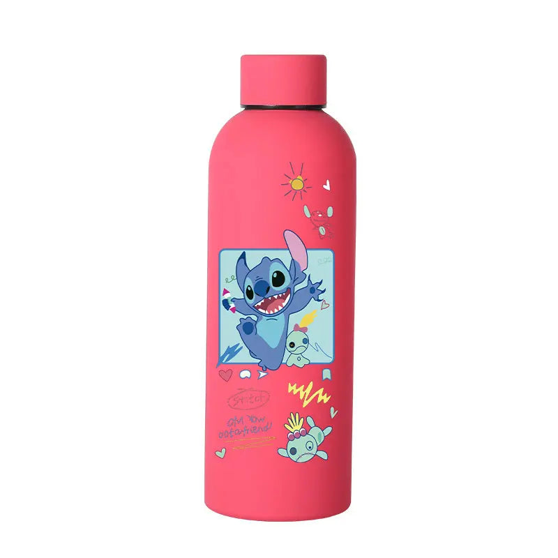 Lilo&Stitch Insulated Cup Sports Small Mouth Bottle Angel Colour Double-layer Vacuum Stainless Steel Cola Coffee Frosted Bottle
