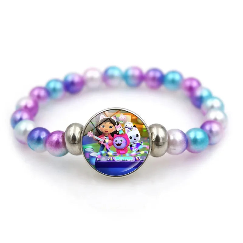 Gabby Dollhouse Bracelet Fashion Beaded Wristband Cartoon Anime Jewelry Accessories Kids Girls Boys Birthday Baby Shower Gifts