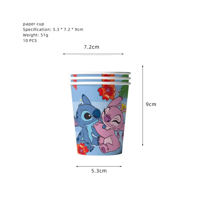 Lilo Stitch Birthday Party Decorations Disposable Tableware Include Plate Tablecloth Banner Balloon For Kid Baby Shower Supplies