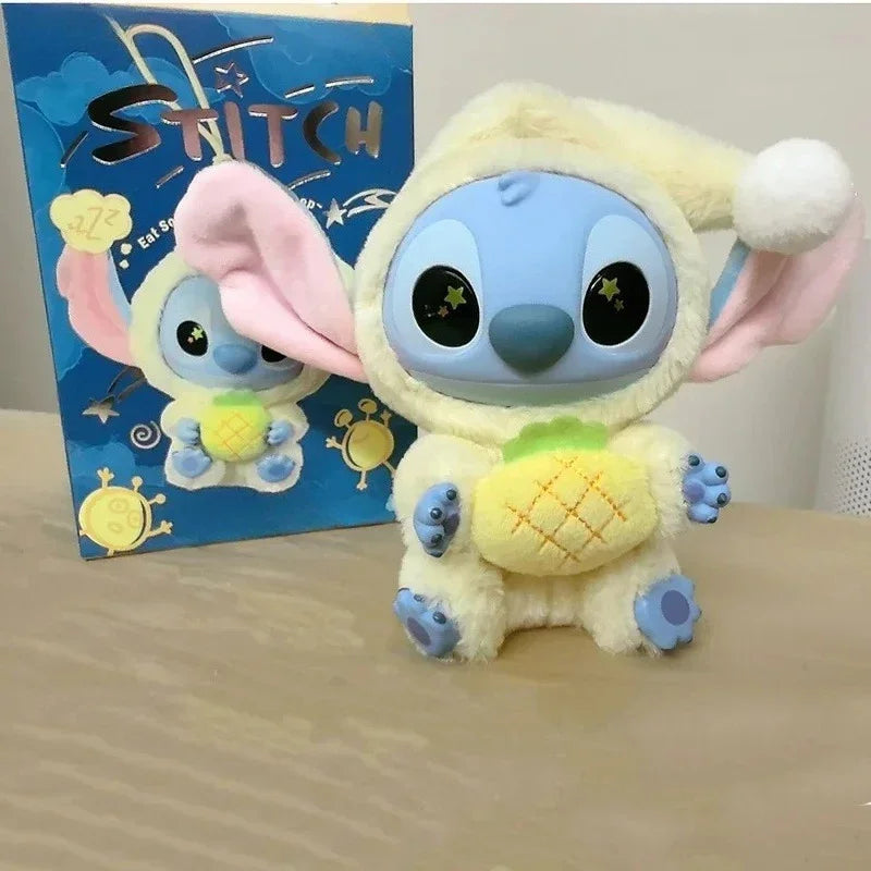 Miniso New Stitch Eat Some Thing Before Sleep Series Vinyl Blind Box Bag Pendant Cute Plush Doll Mystery Box Toy Surprise Gifts
