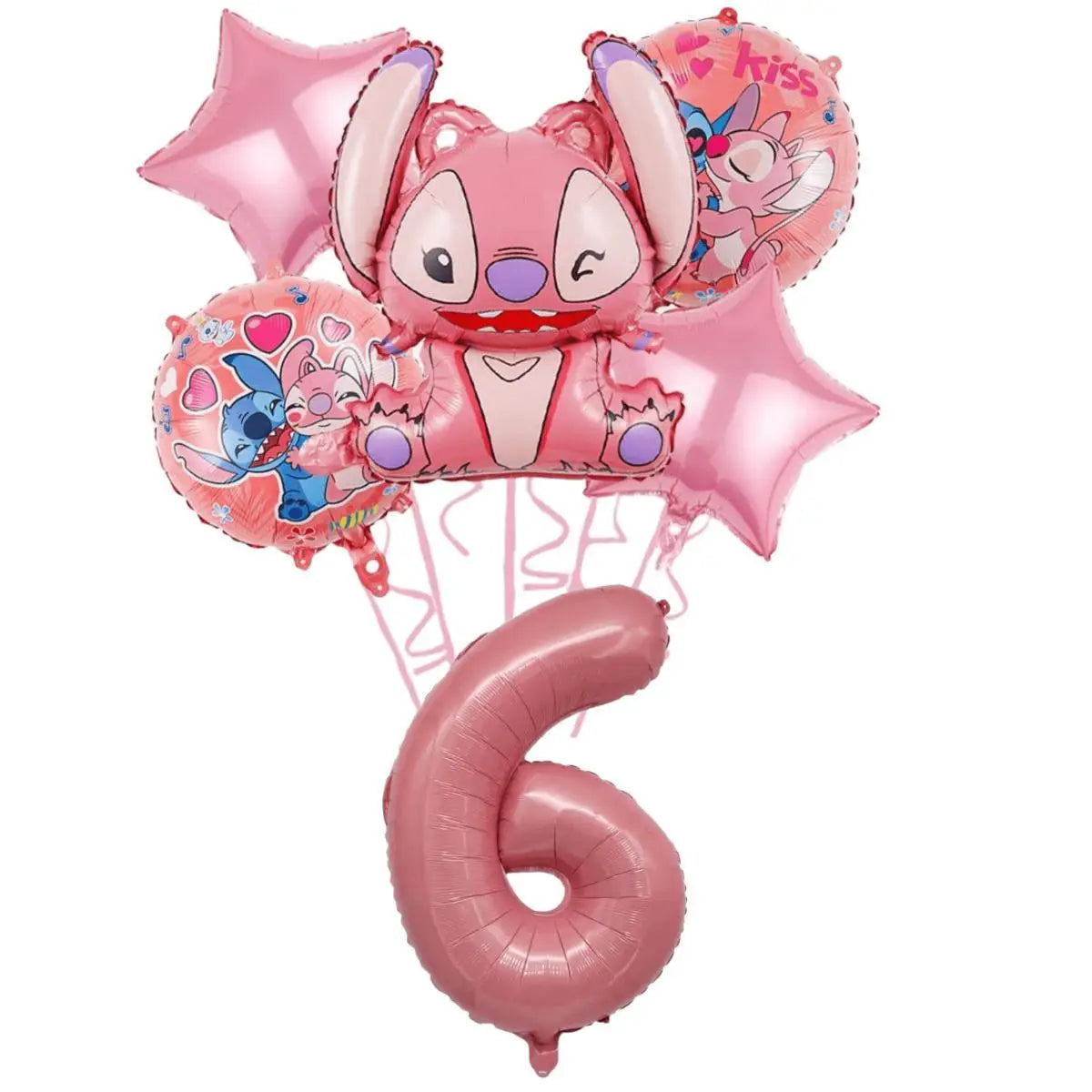 New Lilo&Stitch Birthday Party Supplies Baby Shower Girl's Favorite Digital Cartoon Balloon Set Backdrop Holiday DIY Decoration