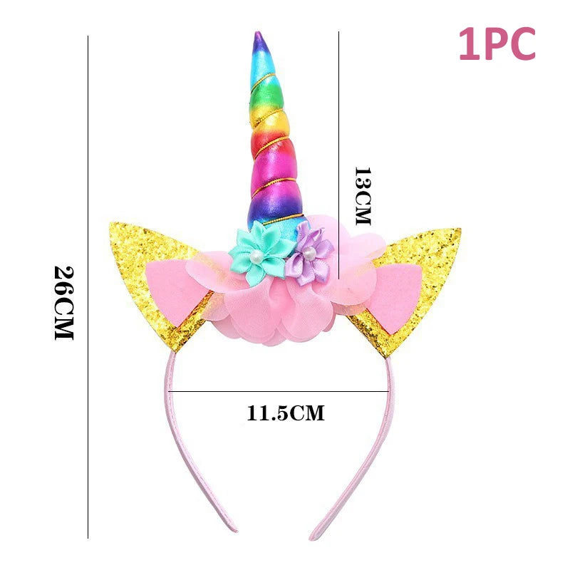 Unicorn Decoration For Birthday Girl Happy Birthday Unicorn Them Deco Kit Tableware Background Banner Balloons Supplies For Kids