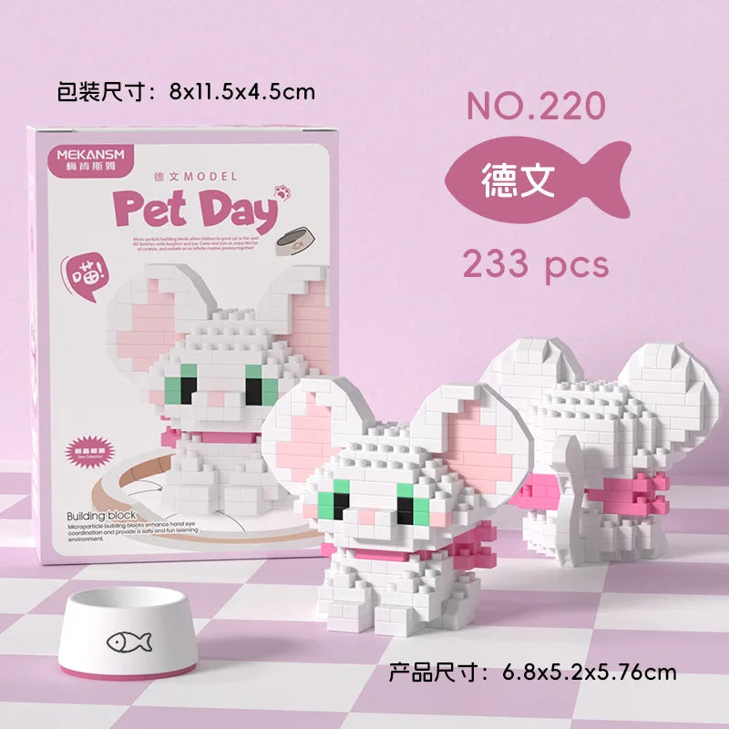 Cat Animal Brick Toy for Children Girls 8 To 10 Years Old Birthday Gifts Construction Block Set Mini Building Blocks Educational
