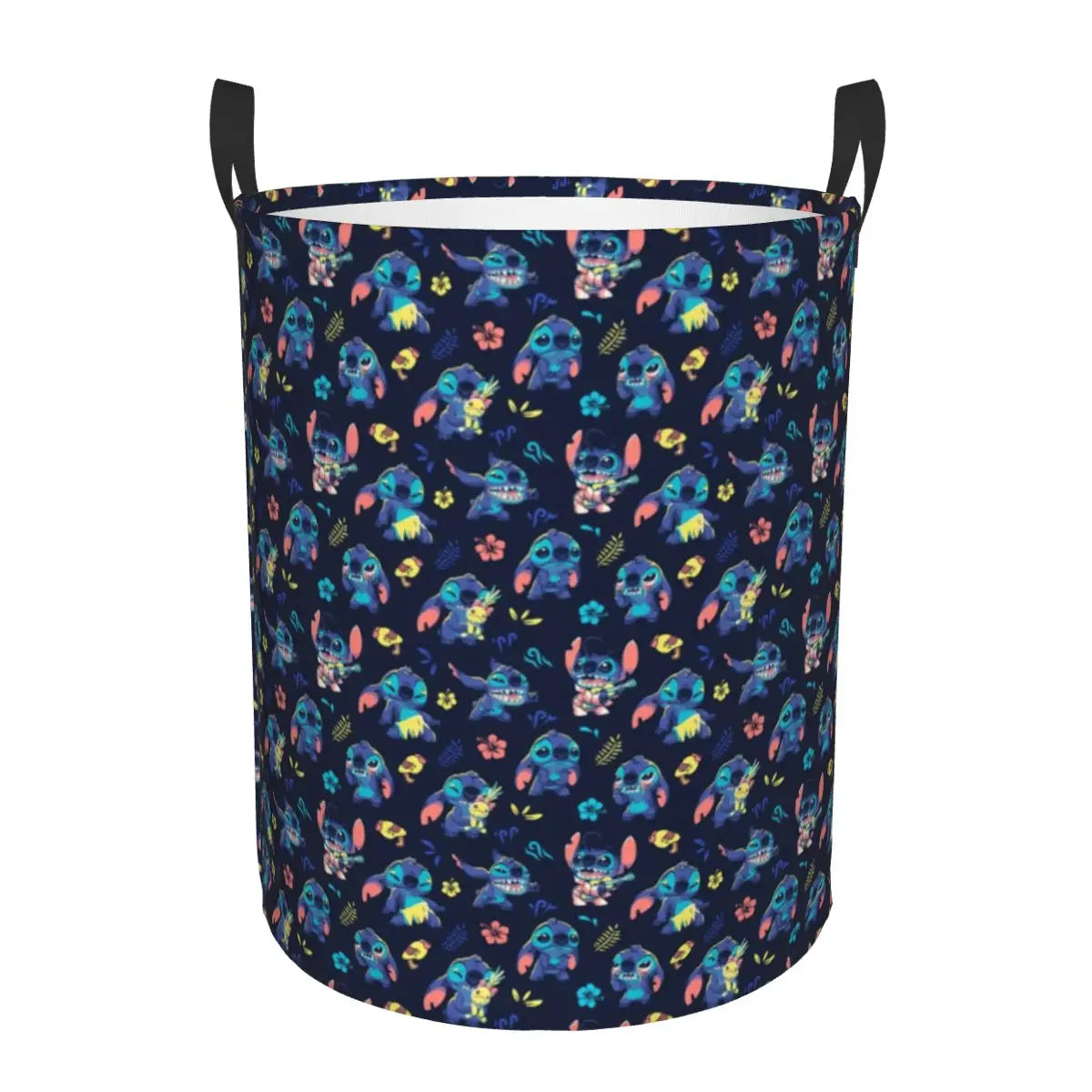 Customized SLilo And Stitch Cartoon Laundry Hamper Large Storage Basket Anime Kids Nursery Toy Organizer