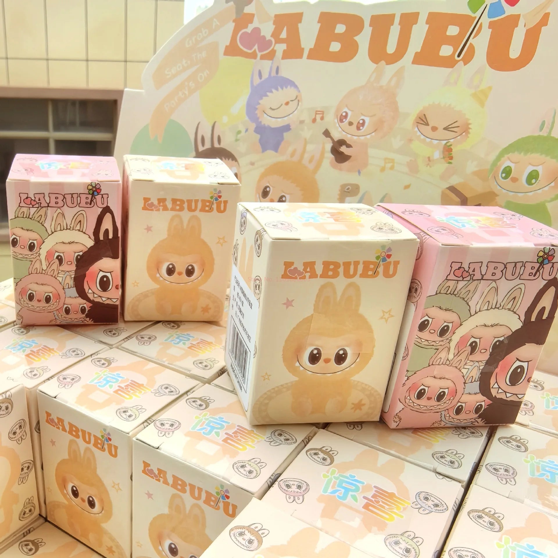 New Cartoon Labubu Resin Plush Blind Box Pendant Backpack Accessories Desktop Cute Ornament Children'S Surprise Birthday Gifts