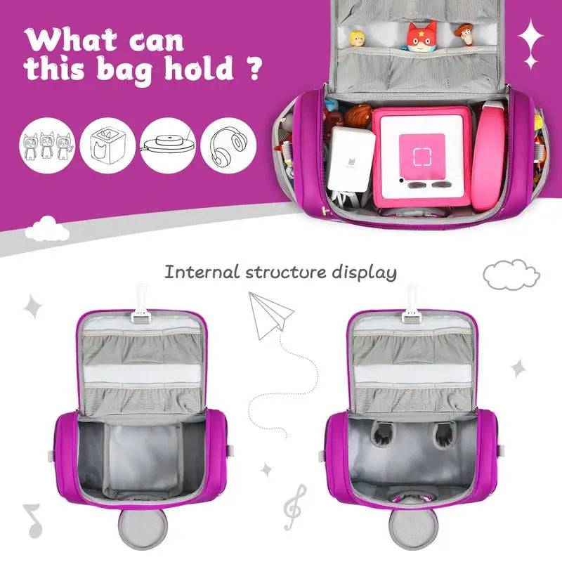 Musical Toy Storage Bag Portable Carrying Bag for Toniebox Audio Player Carrying Box for Kids Doll Headphone Charging Station