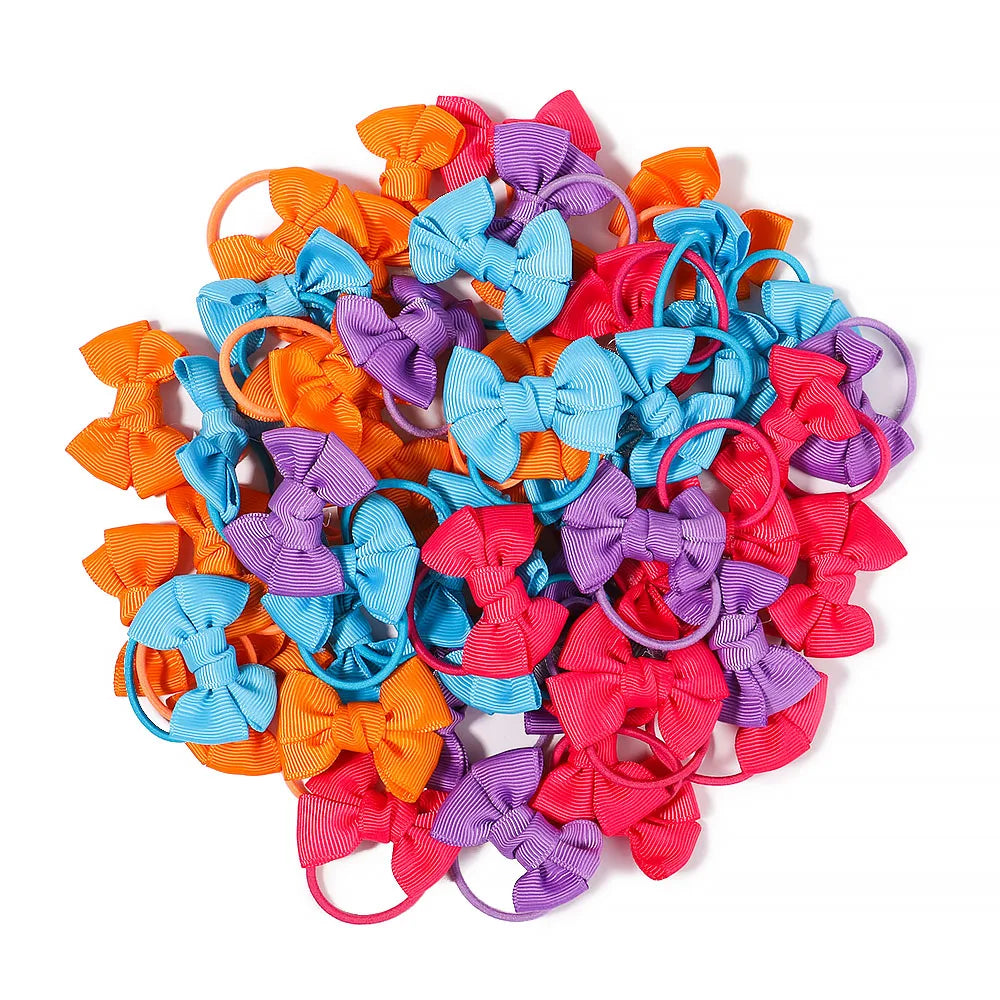 5Pcs Children Hair Ties Headdress Girls Scrunchies Elastic Hair Band Kids Hair Rope Bow Rubber Band Set Baby Accessories