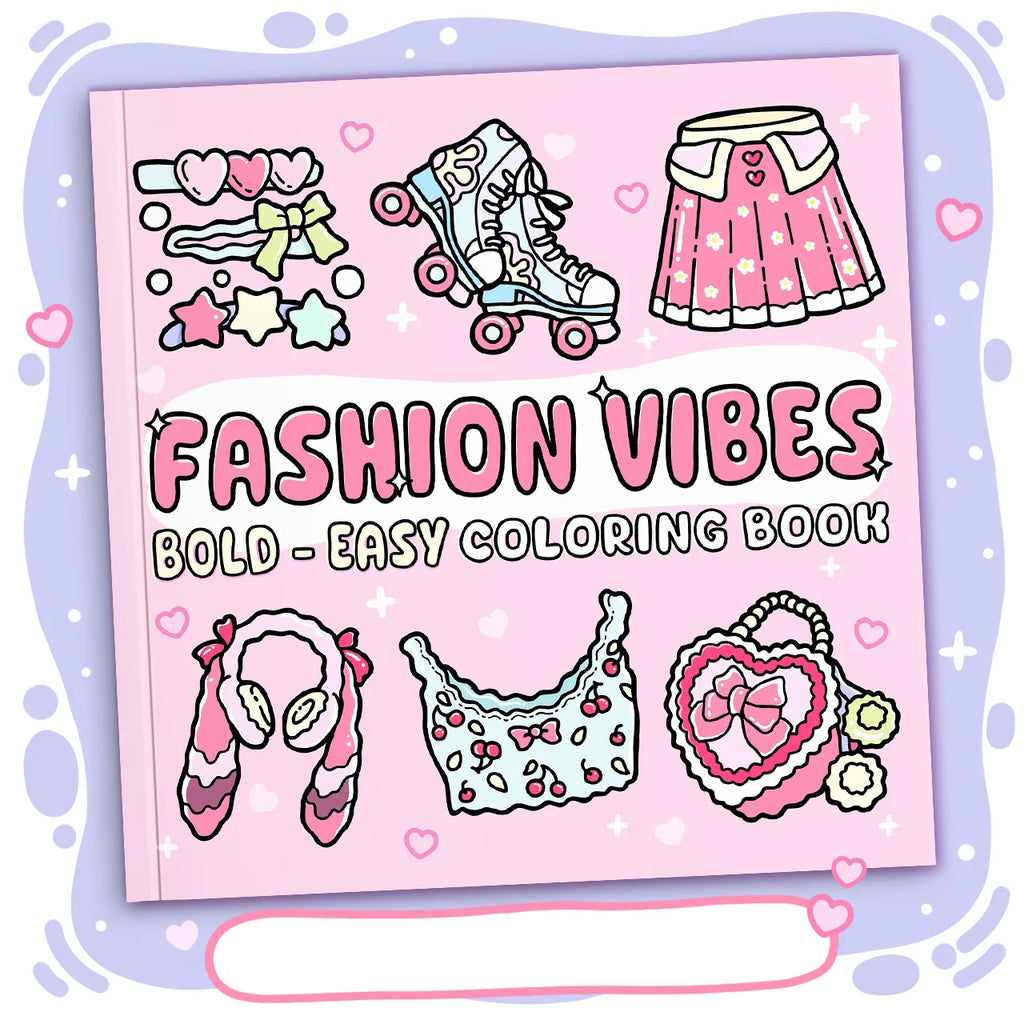 Bold and simple pattern coloring book for fashionable atmosphere, cute picture book for adults and teenagers, and coloring book