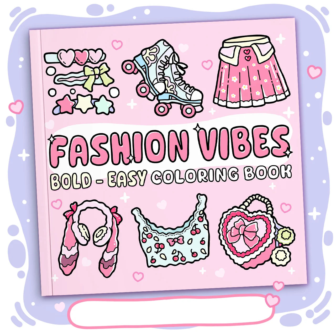 Bold and simple pattern coloring book for fashionable atmosphere, cute picture book for adults and teenagers, and coloring book