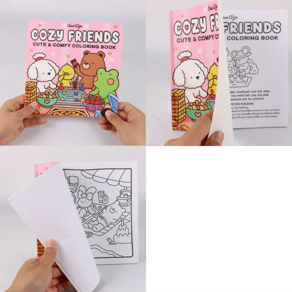 Coloring Book for Adults Teens Featuring Adorable Creatures in Cozy Moments Plants Flowers Cute Animals Relaxation Creative Gift