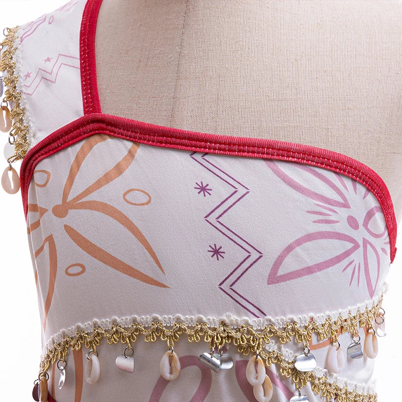 Girl role-playing clothing Marine Magic Princess Dress+Necklace Children's Carnival Party 3-10 COSPLAY clothing set carnival