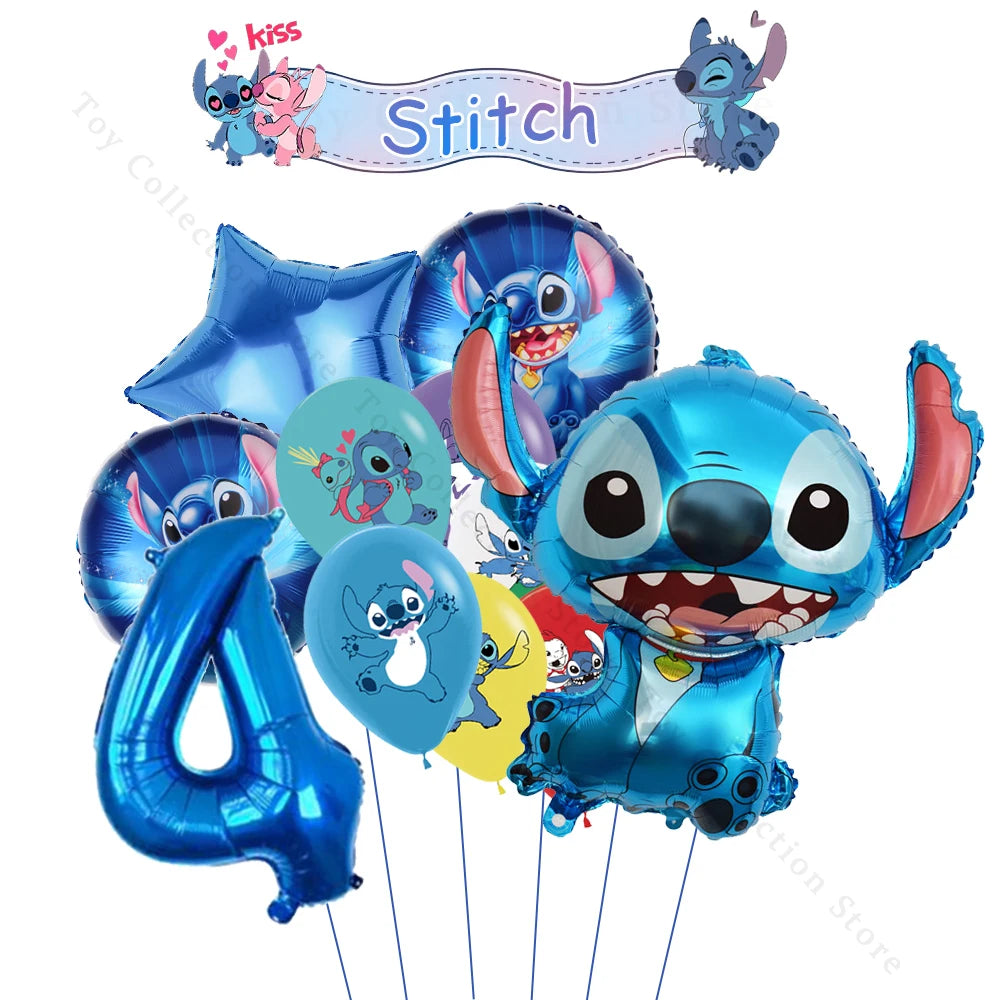 Lilo and Stitch Cartoon Children's Birthday Party Decoration Paper Plate Latex Foil Ballon Tablecloth Baby Shower Party Supplies