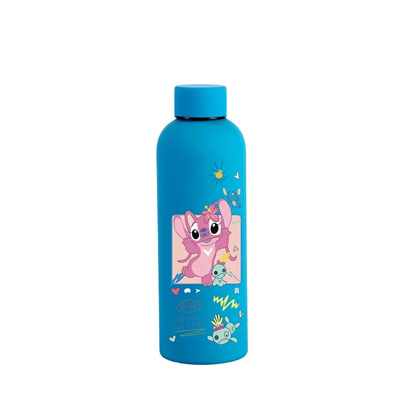 Lilo&Stitch Insulated Cup Sports Small Mouth Bottle Angel Colour Double-layer Vacuum Stainless Steel Cola Coffee Frosted Bottle