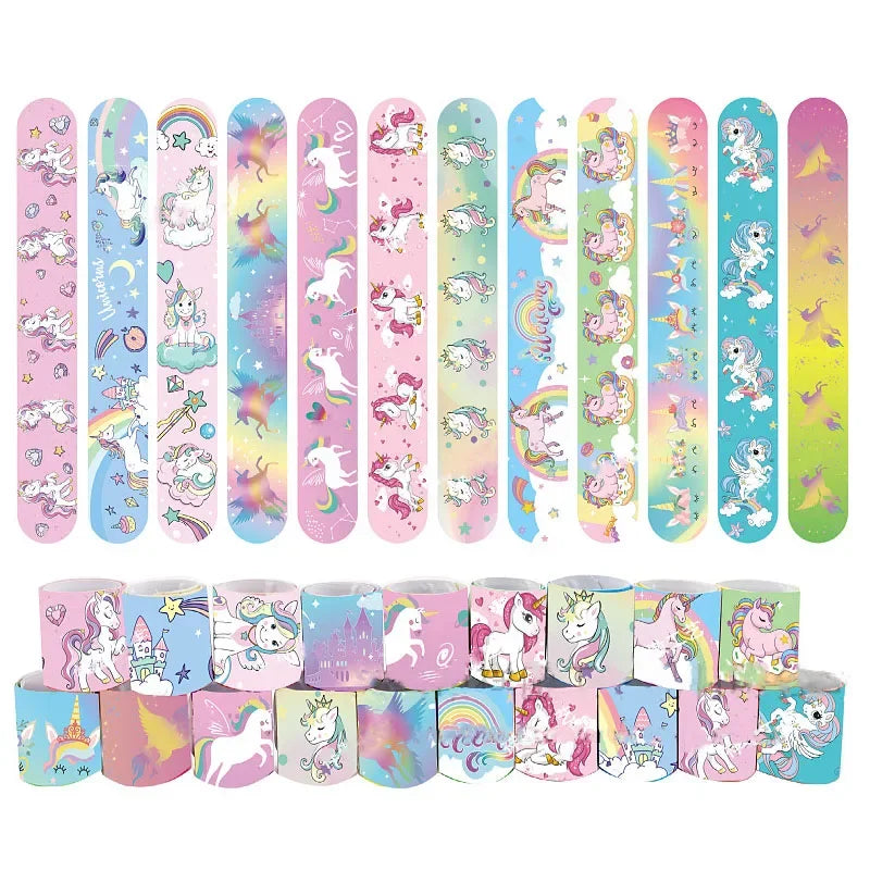 10pcs Rainbow Unicorn Parti Slap Bracelets Gift Rainbow Unicorn Bracelets Girls Happy Rainbow Unicorn Theme Birthday Party Decor