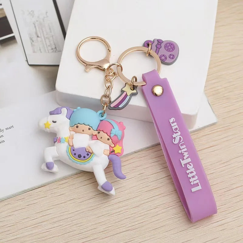 Sanrio Unicorn Series Keychain Cinnamoroll Pendant Little Twin Stars Accessories Hello Kitty My Melody Bag Charms Birthday Gift
