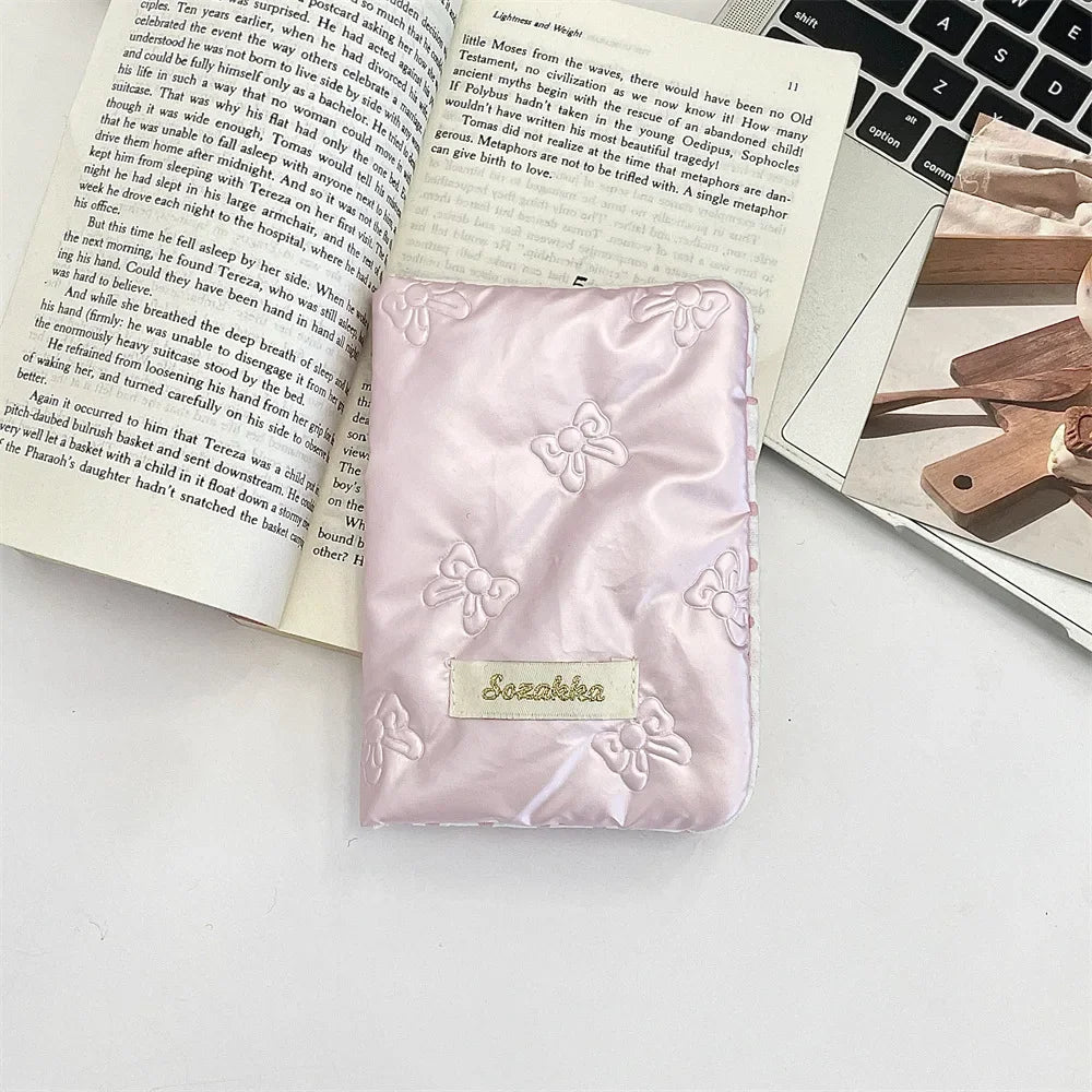 Bow Knot Women Girl Korean Ins Certificates Passport Wallet Travel Multi Functional Document Card Passport Cover Storage Bags