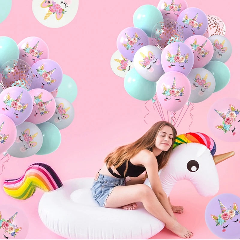 Unicorn Balloons Party Supplies Latex Balloon Kids Cartoon Animal Horse Float Globe Baby Shower Unicorn   Birthday Party Decors
