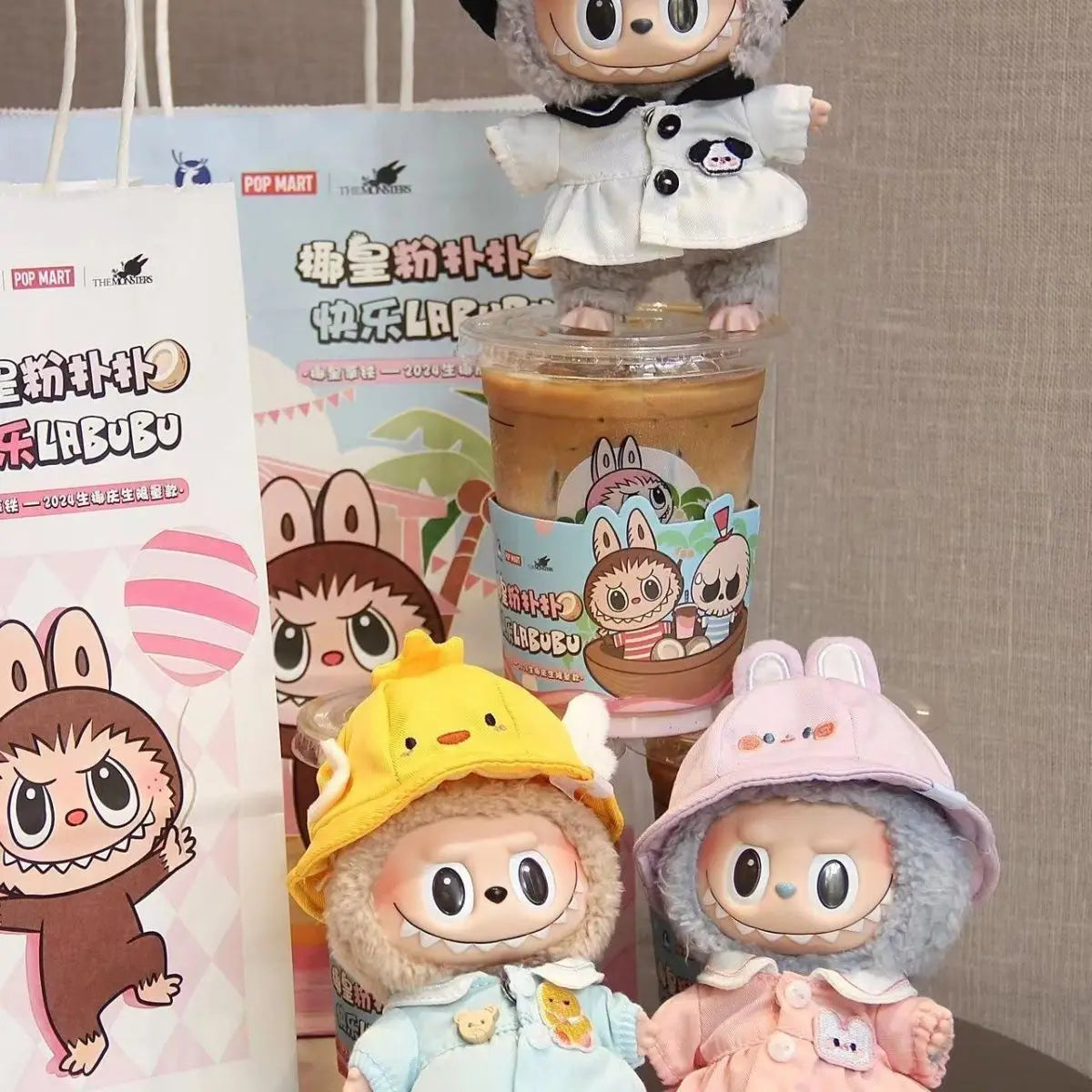Only Skirt Hat 17cm Labubu Cute Mini Plush Doll'S Clothes Outfit Accessories Clothing Diy Kid Gift Kawaii Doll Clothes Girl Toys