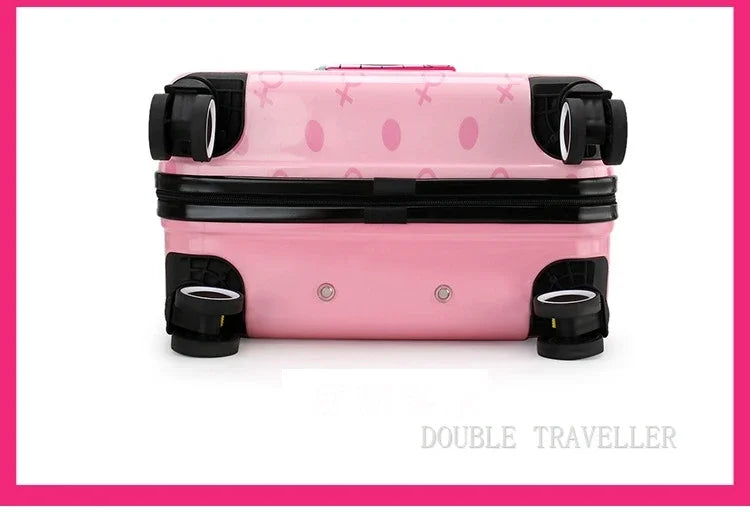 New cartoon kids travel suitcase on wheels,carry on cabin trolley luggage bag,girls rolling luggage case,children gift,suitcase