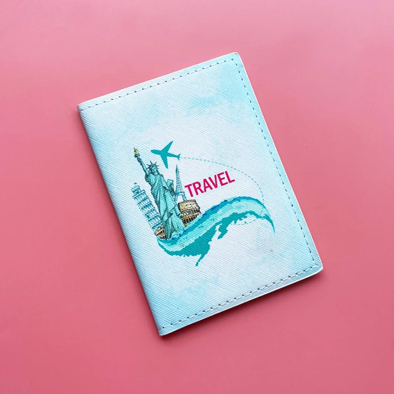 PU Leather Travel Passport Cover Girls Boys Multifunction Credit Card Organizer Case Men Women Passport Holder