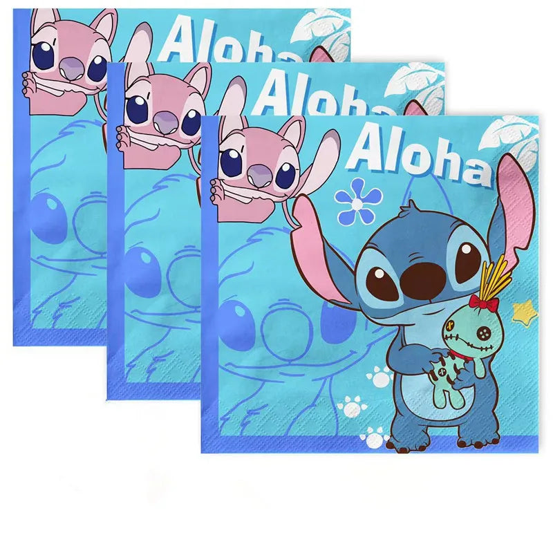 Lilo Stitch Party Supplies Paper Cup Plate Balloon Tablecloth Cake Toppers For Kid Boy Birthday Party Decoration Baby Shower